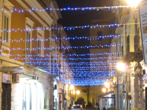 Tetto di luci blu