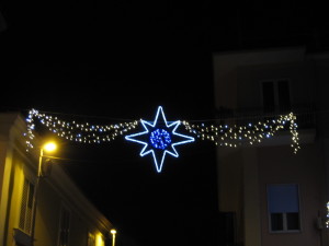 Stella 8 punte con scie dorate