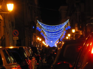 Drappo blu con pendenti