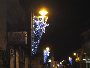 Pannelli blu con stella a palo